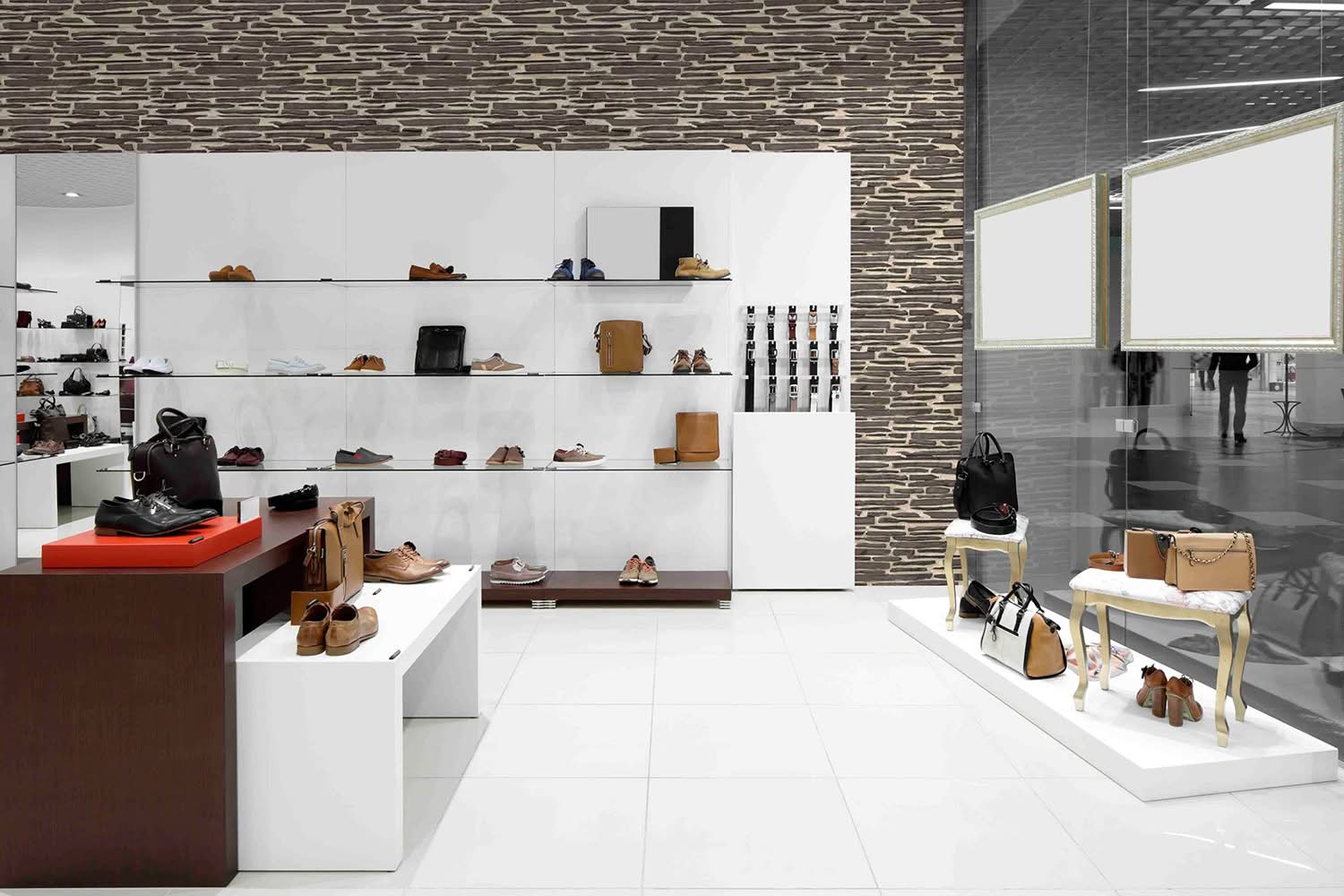 Panespol 3D-Wandpaneel im Schuhladen
